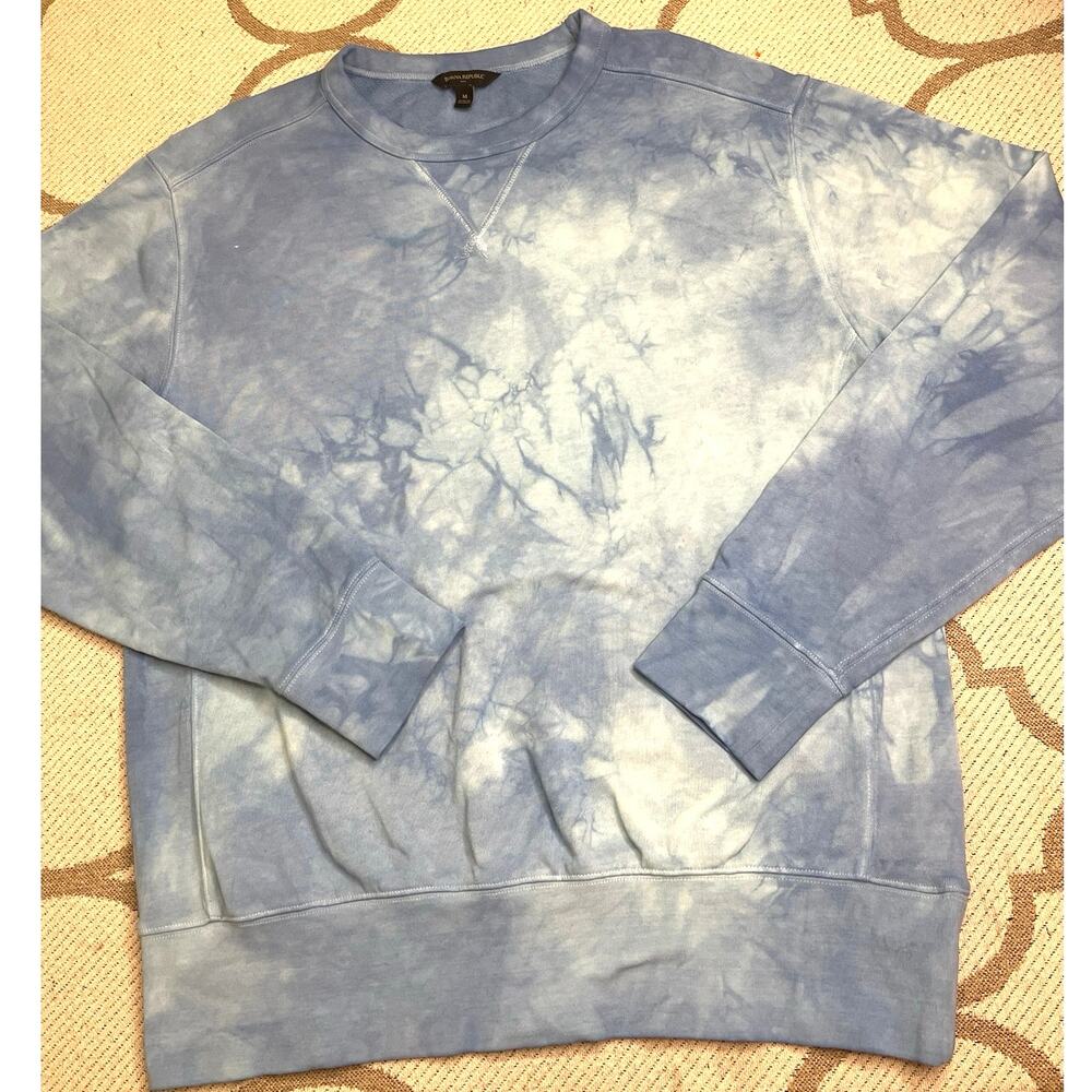 Banana Republic Indigo Tie Dye Blue French Terry sweatshirt, size medium, OFAK